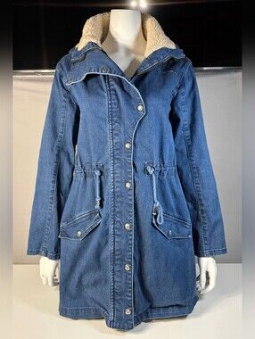 Somedays Lovin denim parka coat With Removable Hood Classic Indigo Size XS